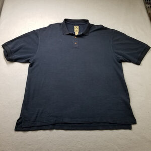 Montego Mon Polo Shirt Size 2XL Blue Striped Silk Short Sleeve Beach